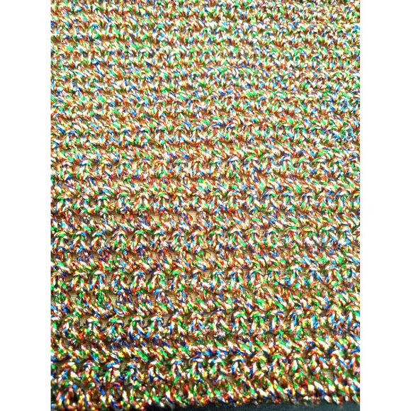 Evening Bag Rainbow Woven Walborg Hong Kong Brass Chain Vintage 60s Clutch Purse - Picture 5 of 16